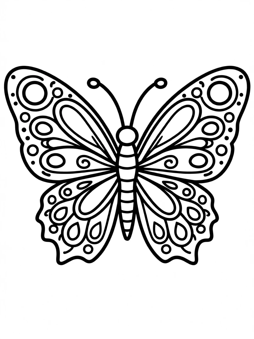 Butterfly with symmetrical wing patterns forming a natural mandala design