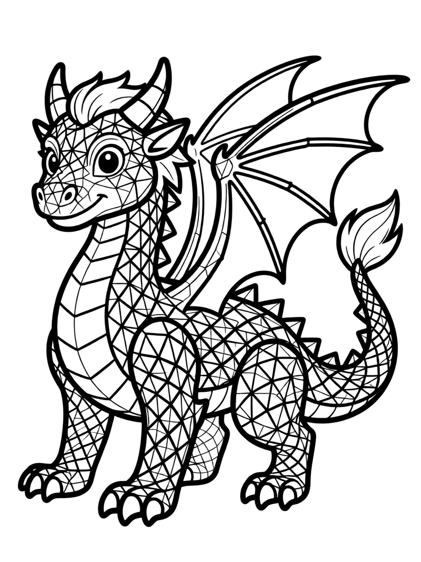 A crystal dragon with faceted scales reflecting light
