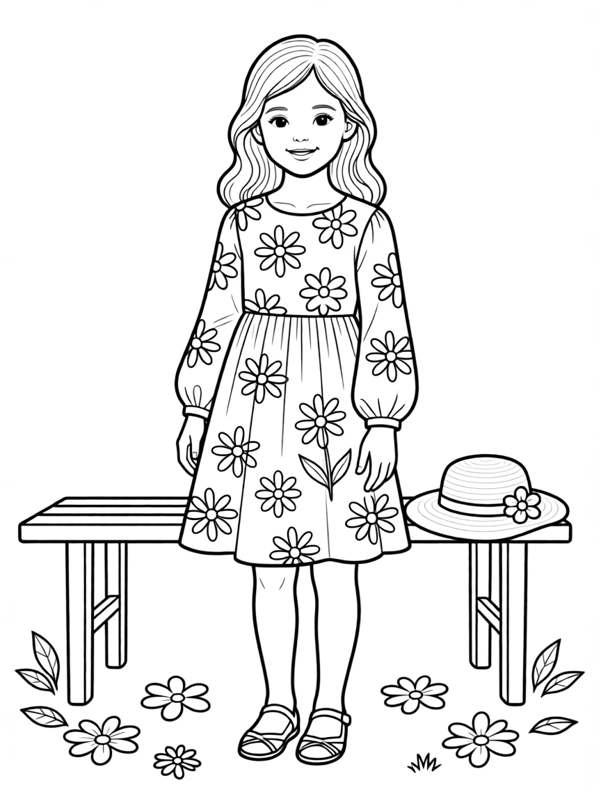 A spring fashion scene with detailed floral patterns