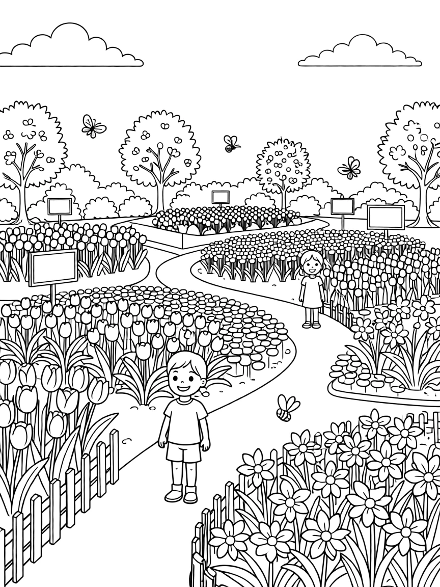 A spring flower show with elaborate display gardens