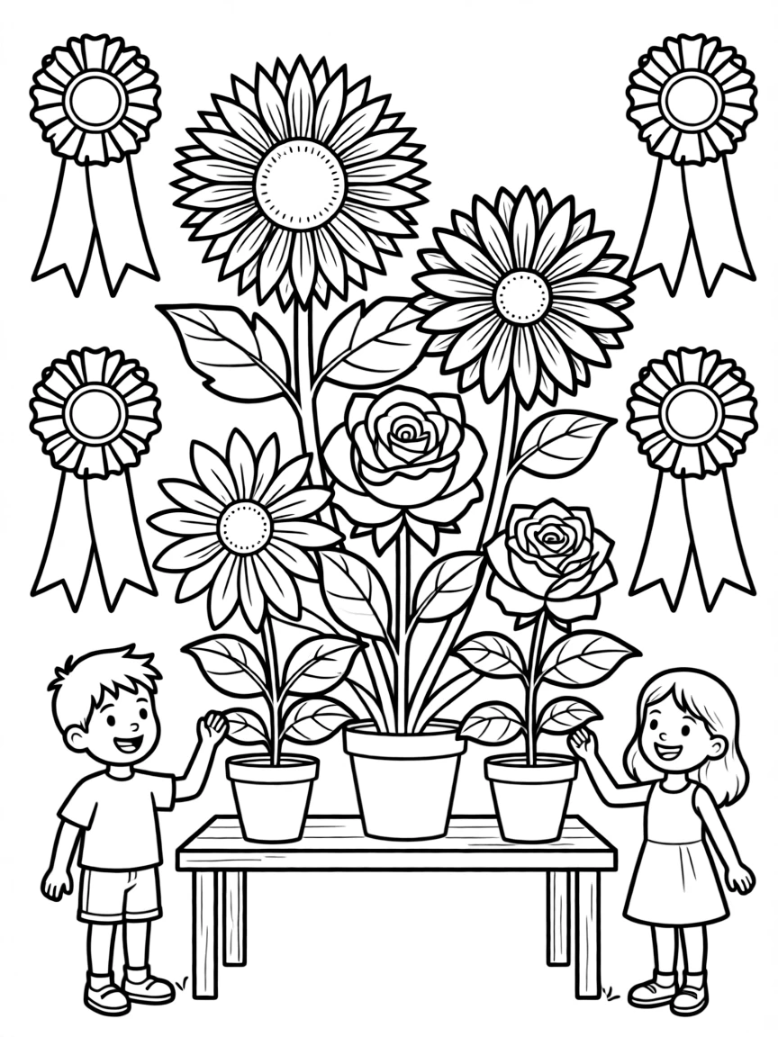 A summer flower show with prize-winning blooms