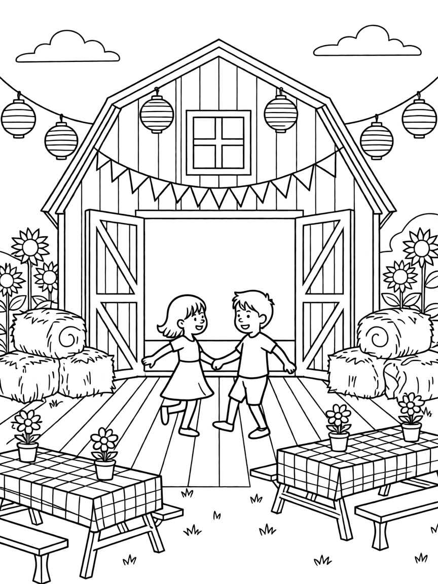 A summer barn dance with detailed decorations