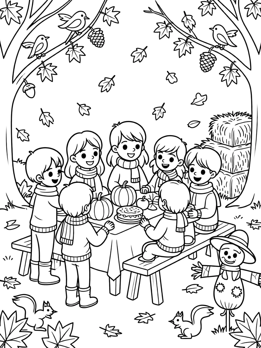 A detailed autumn celebration with decorations