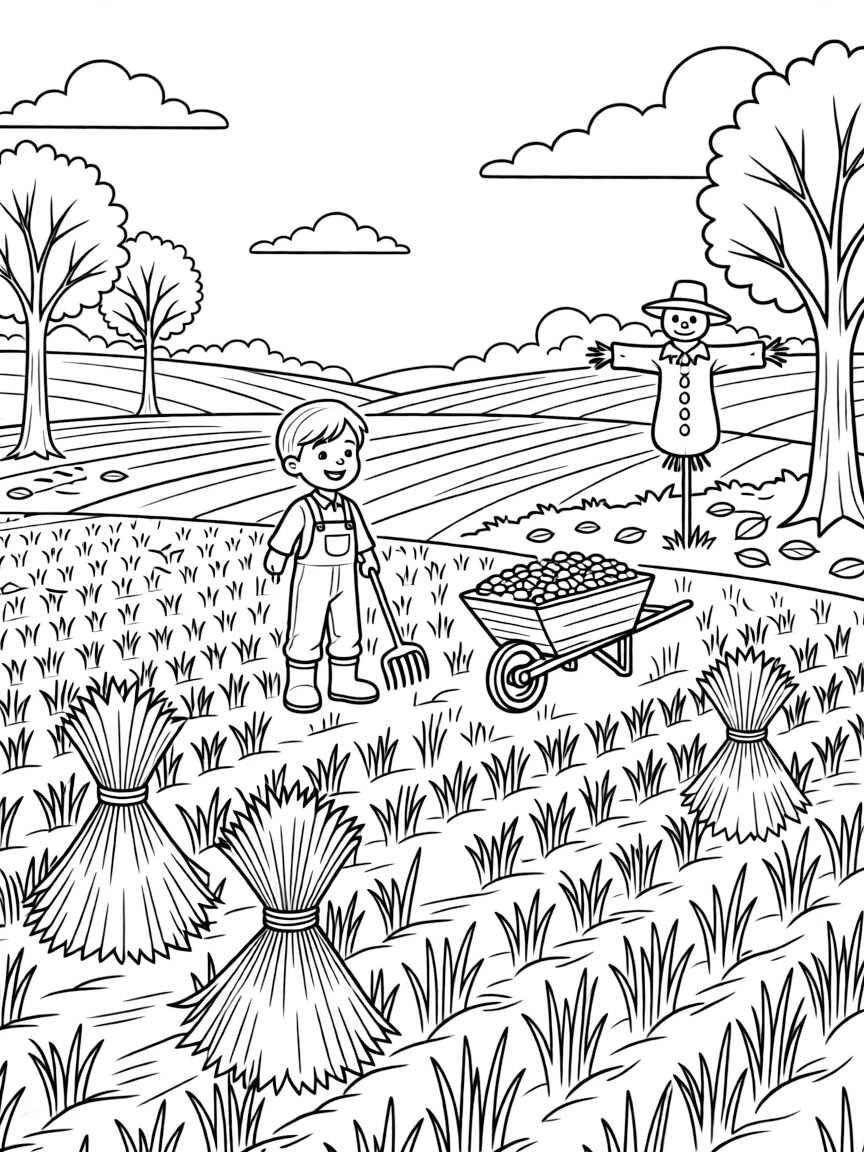 A detailed autumn farmers' field after harvest