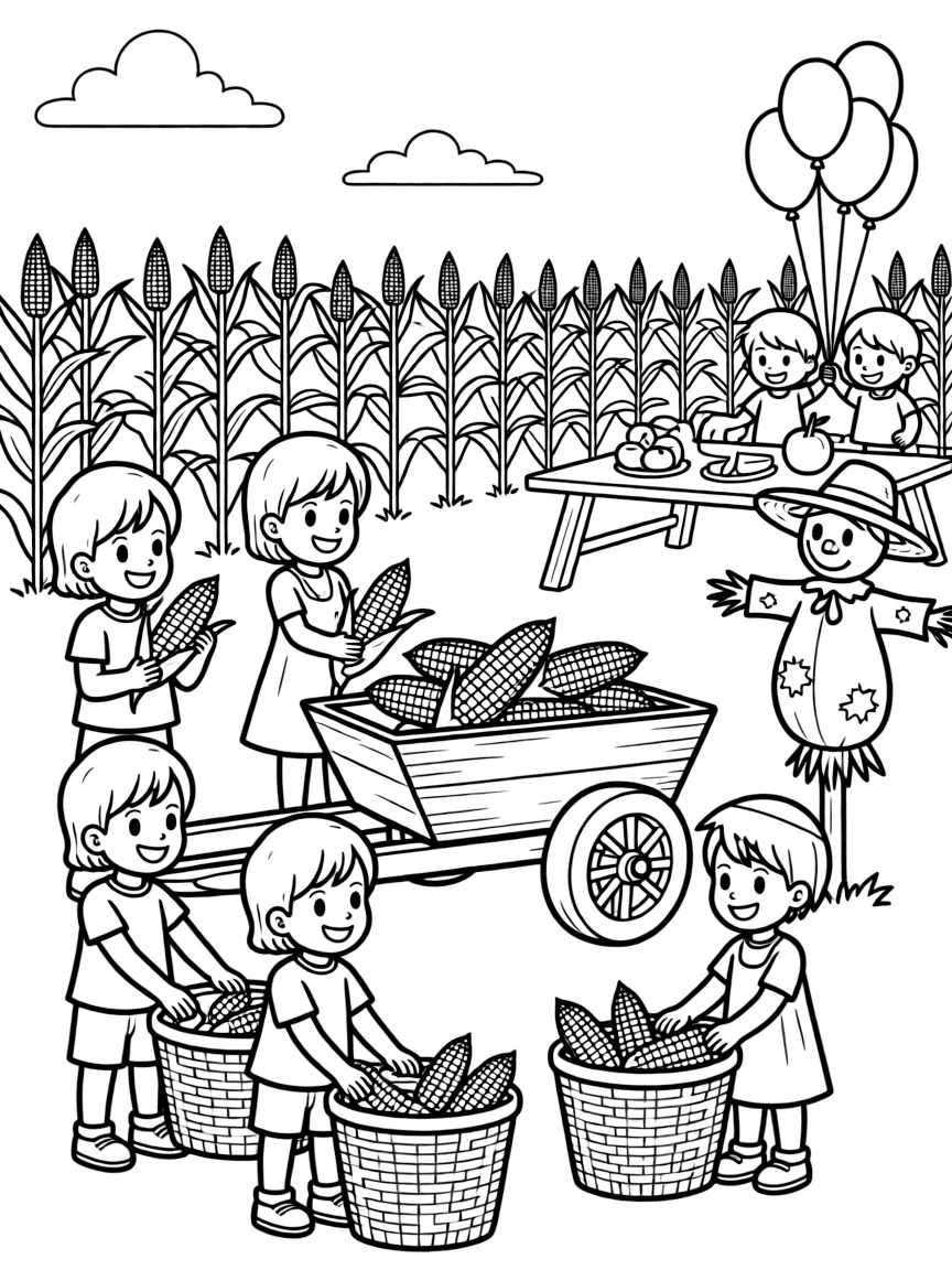A corn harvest festival with detailed activities