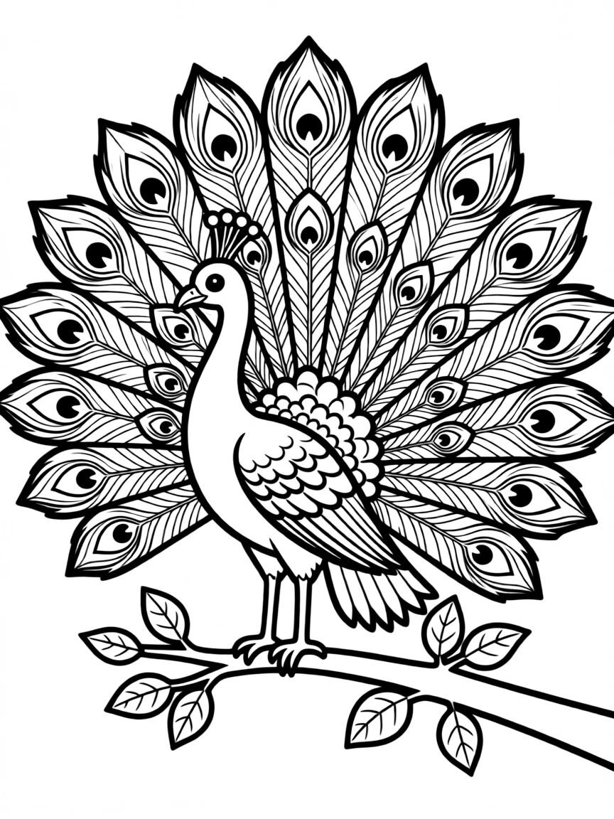 A peacock displaying its beautiful feathers  
