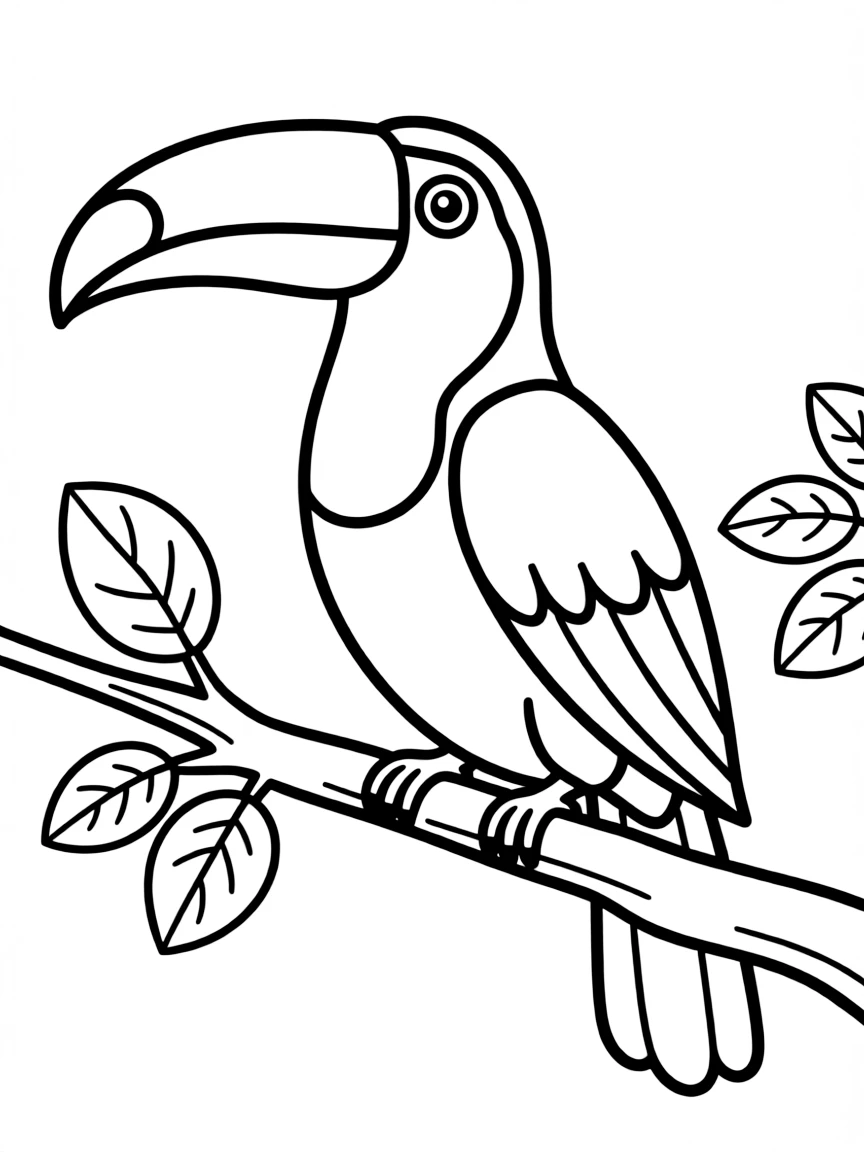 A toucan with a large beak sitting on a branch  
