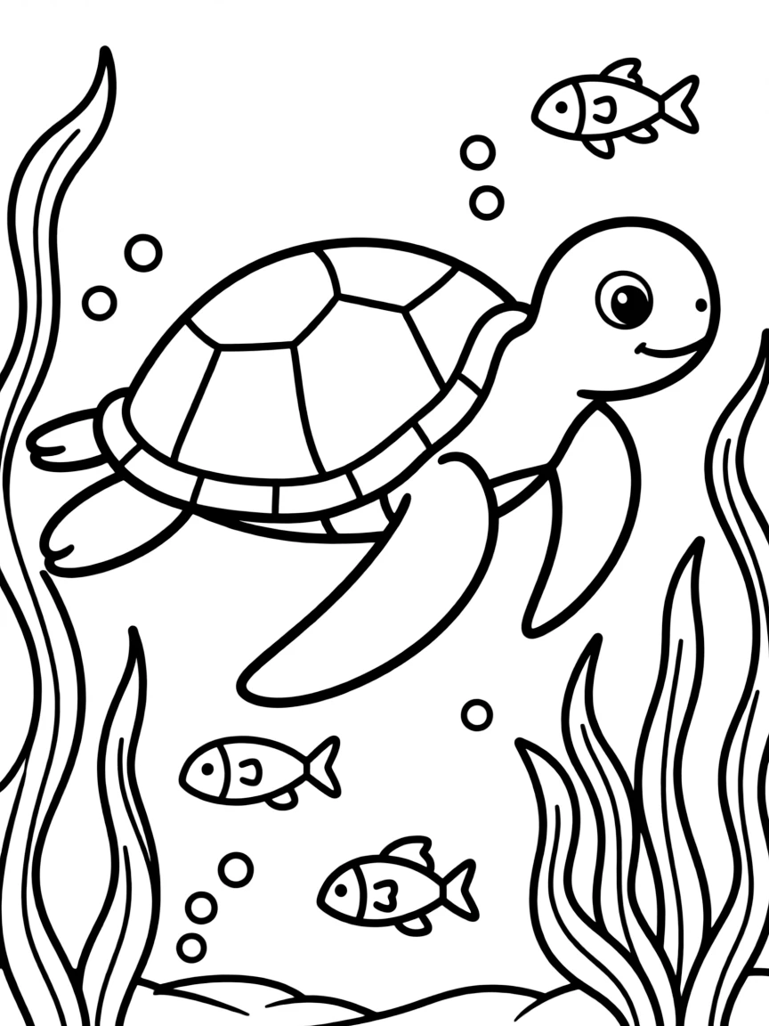 A sea turtle swimming through the ocean  