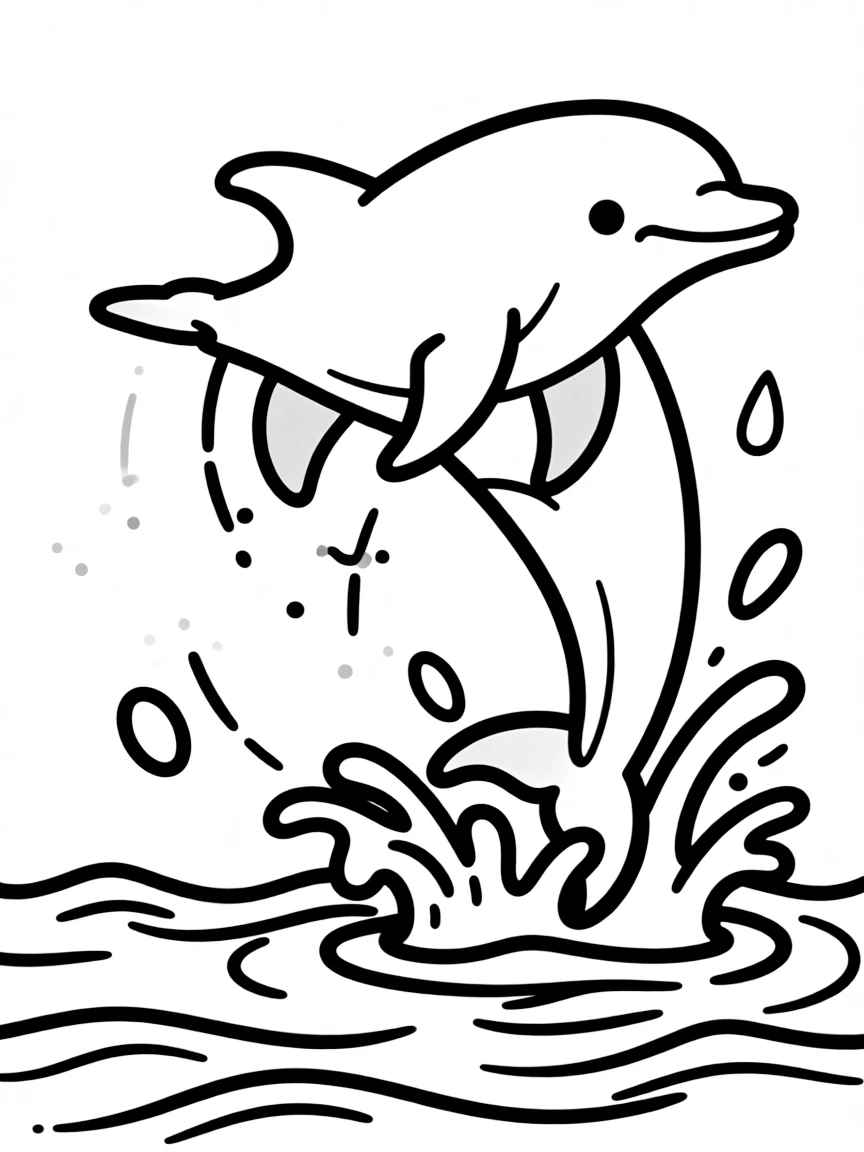 A dolphin leaping out of the water  
