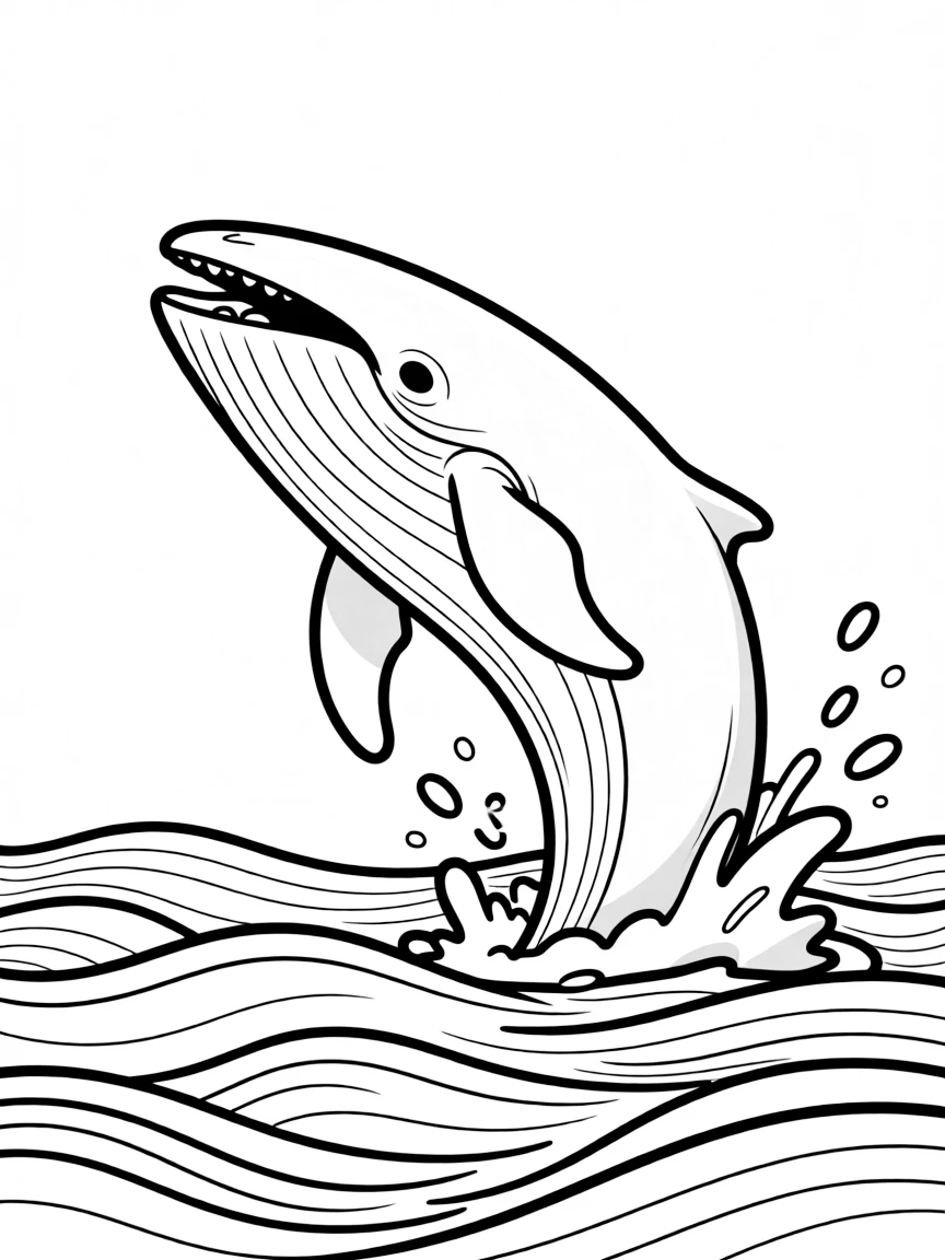 A whale breaching in the ocean  
