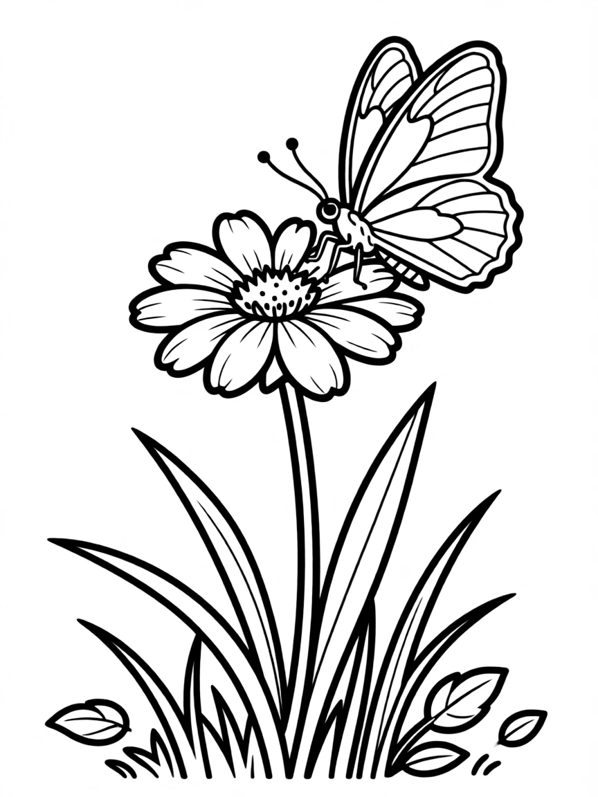 A butterfly resting on a wildflower  