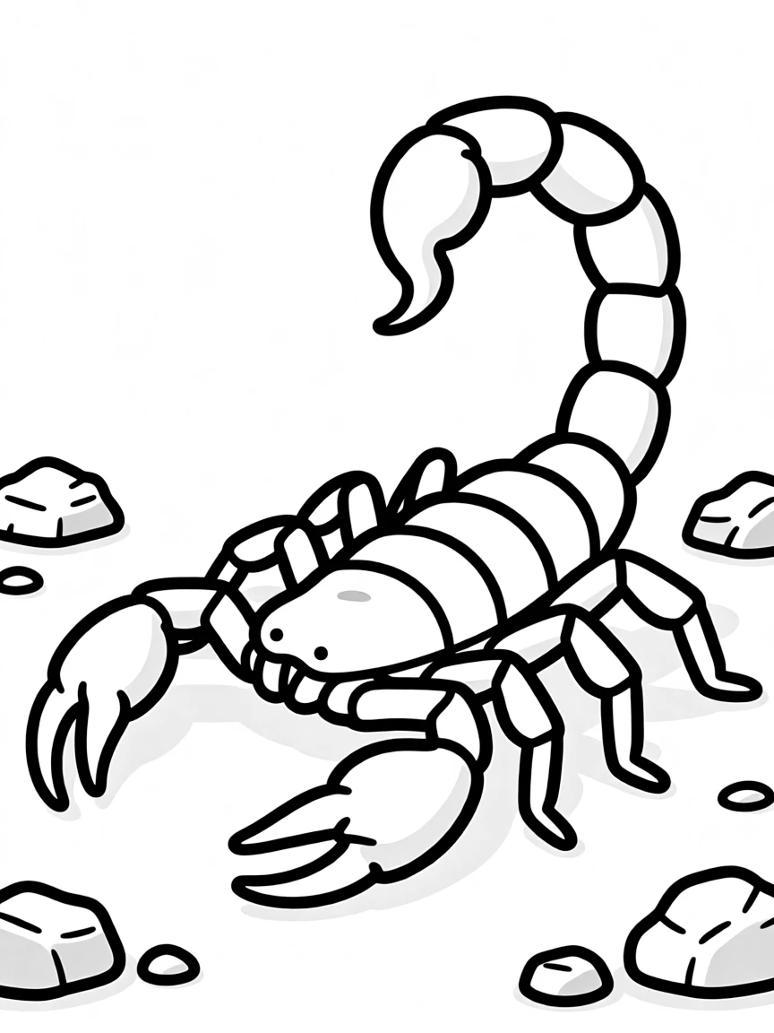 A scorpion with its tail curled up  