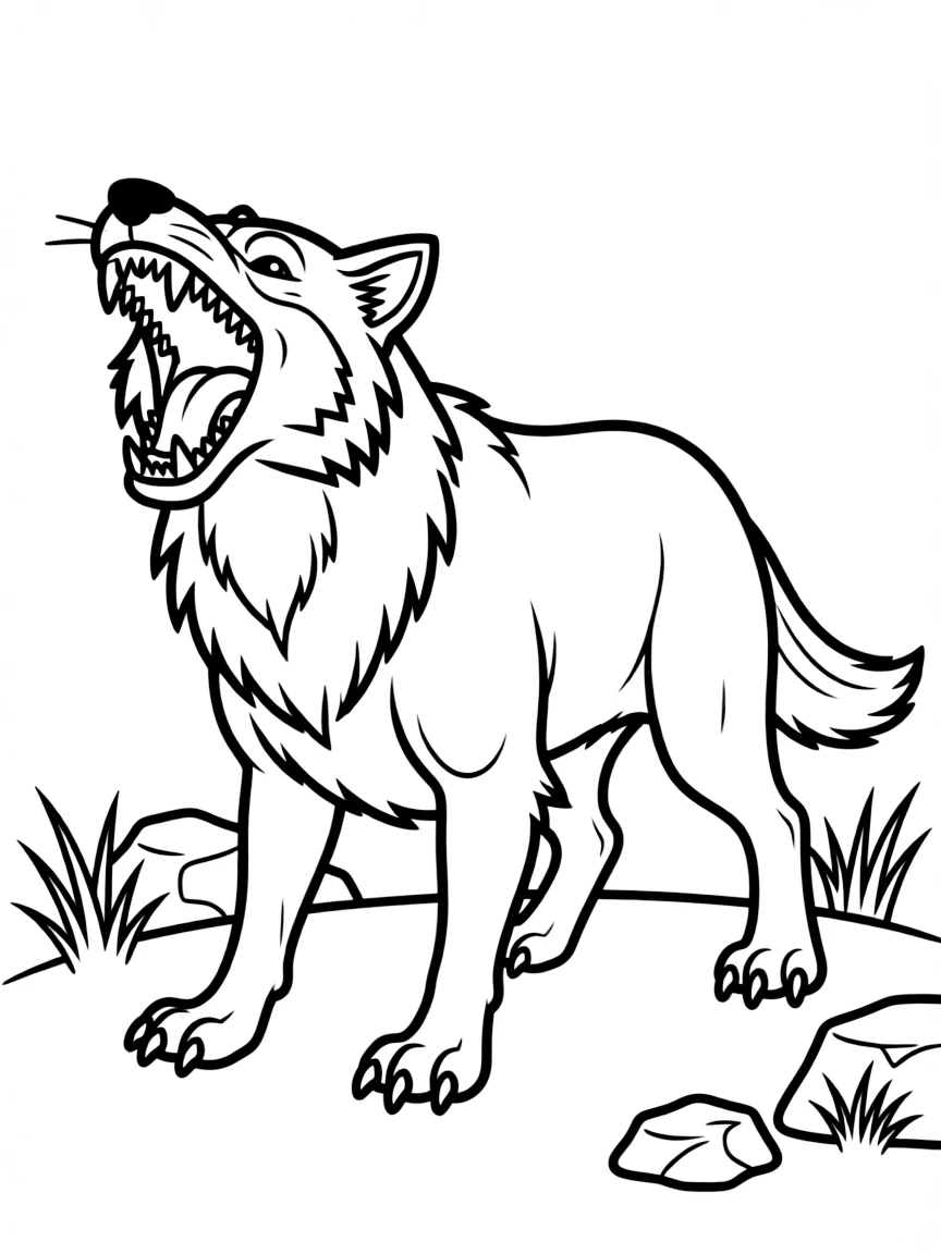A wolverine baring its sharp teeth  