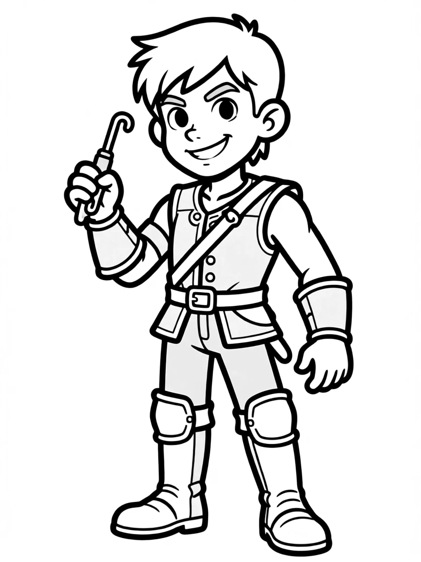 A cunning rogue with leather armor and a lockpick