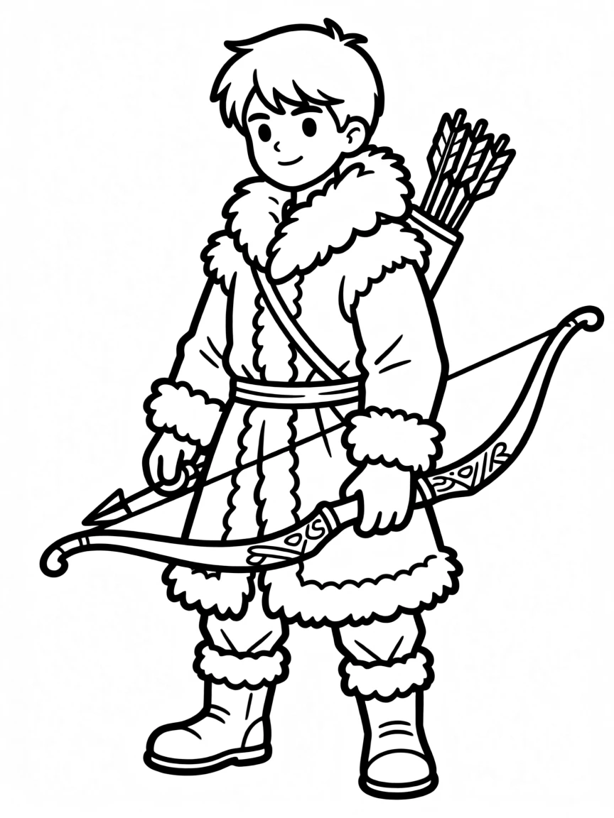 A nomadic archer with composite bow and fur-lined clothes