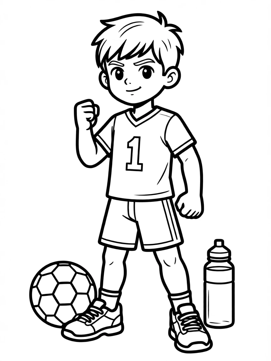 A sports ace with team jersey and determination