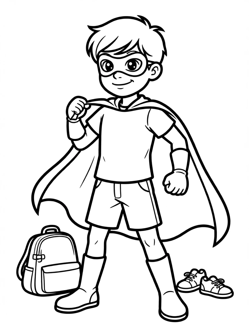 A superhero changing from civilian clothes to costume