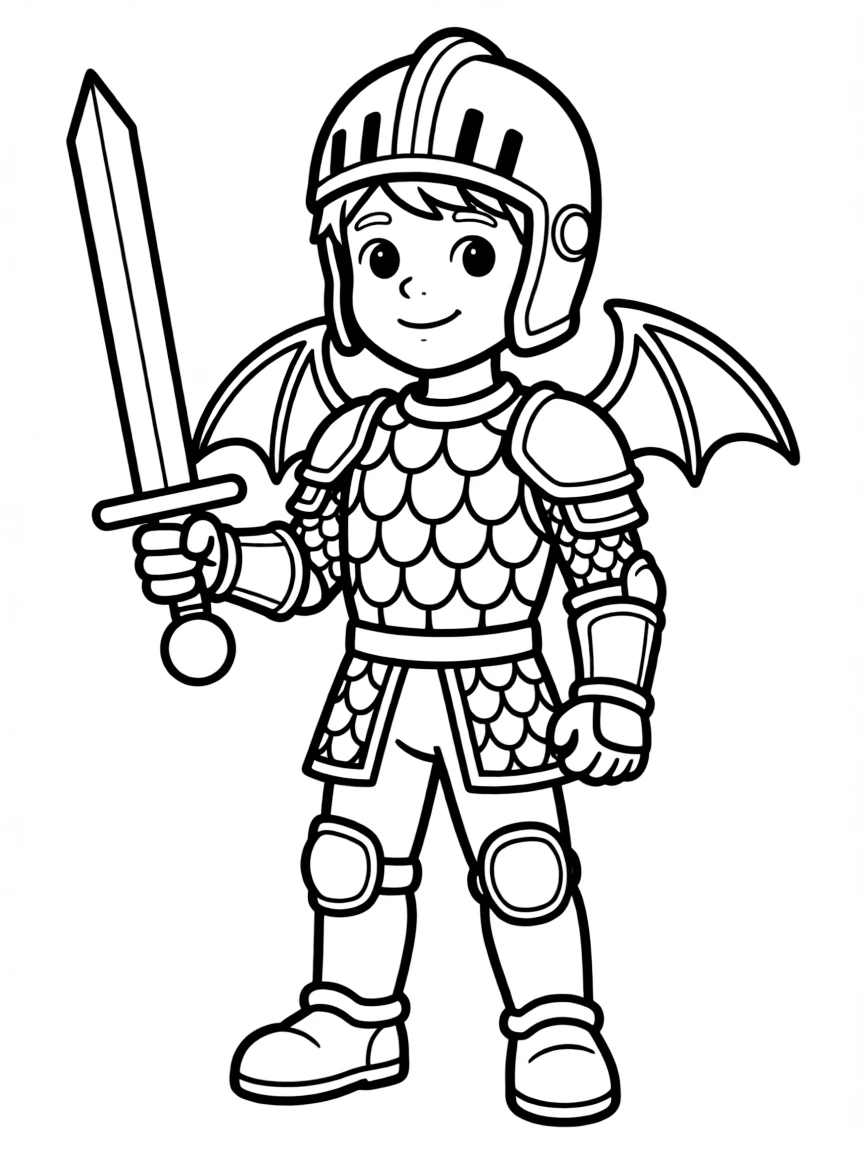 A dragon knight with scaled armor and small wings
