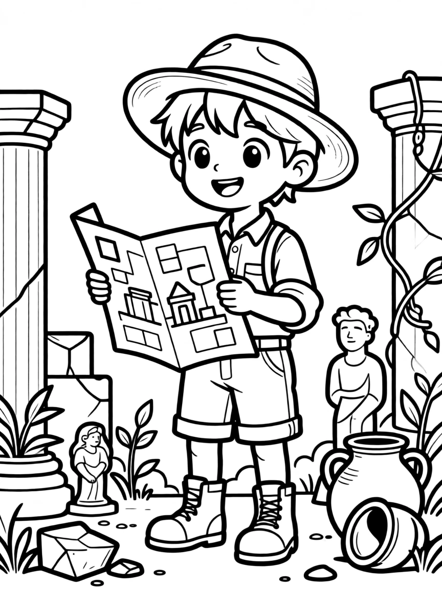 A ruin explorer mapping forgotten cities