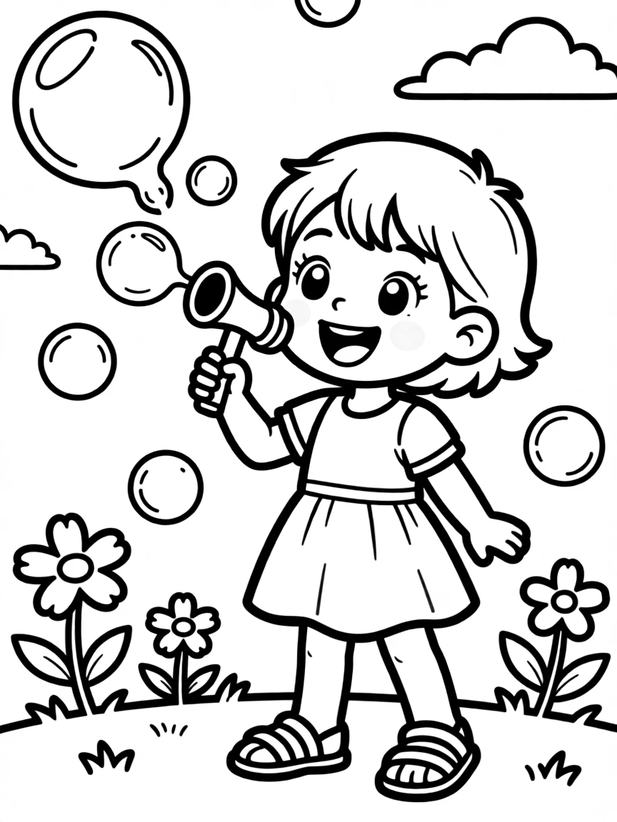 A joy spreader with bubble wand and sunny disposition