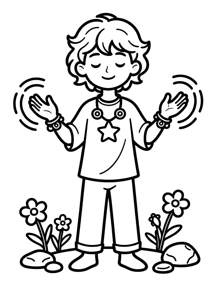 A rage tamer with calming amulets and steady presence