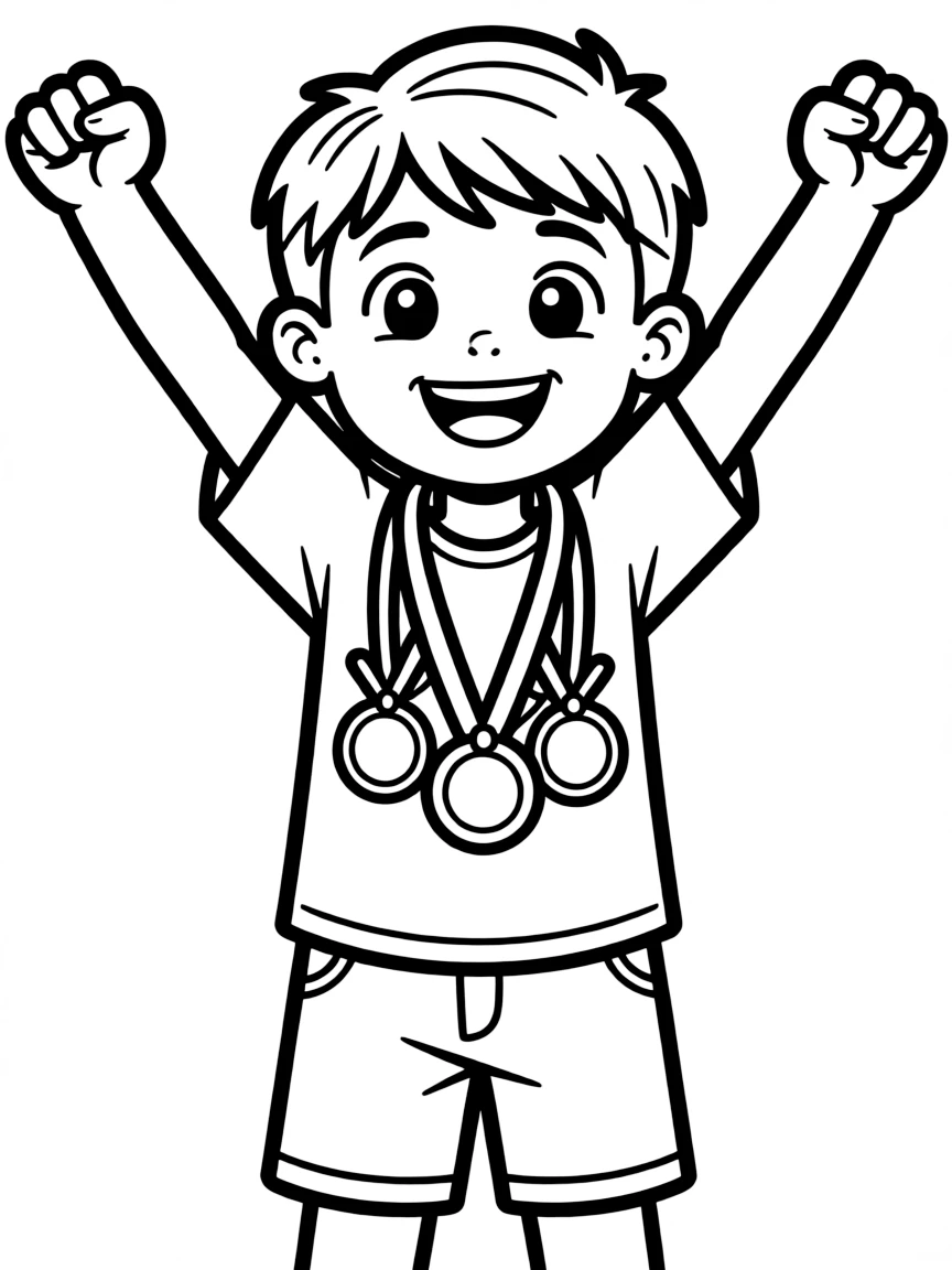 A fear face-off champion with courage medals
