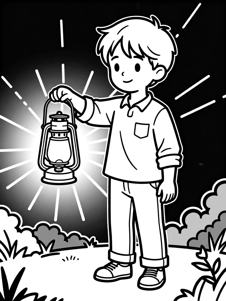 A hope bringer with light lantern in dark times