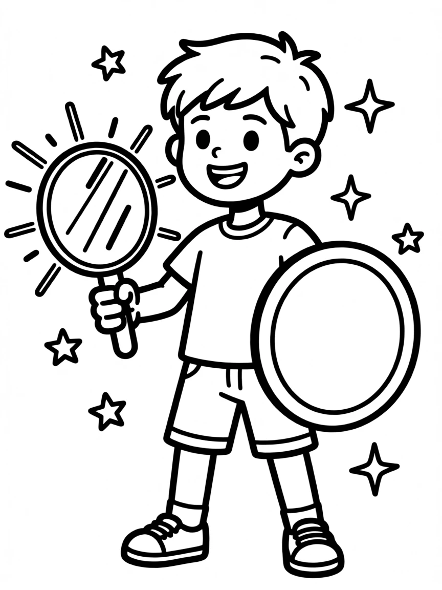 A confidence booster with mirror shield reflecting strength