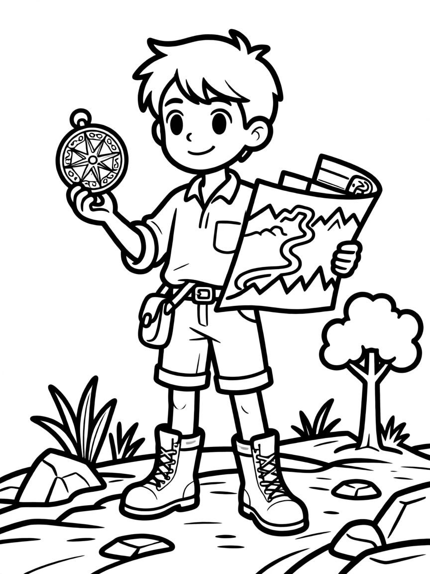 A path finder with magical compass and maps