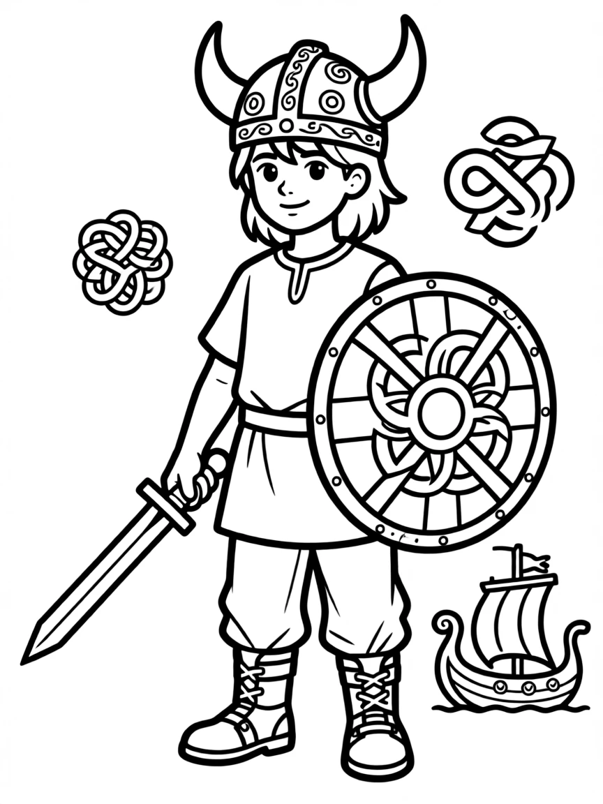 A Celtic-Viking warrior with mixed historical elements