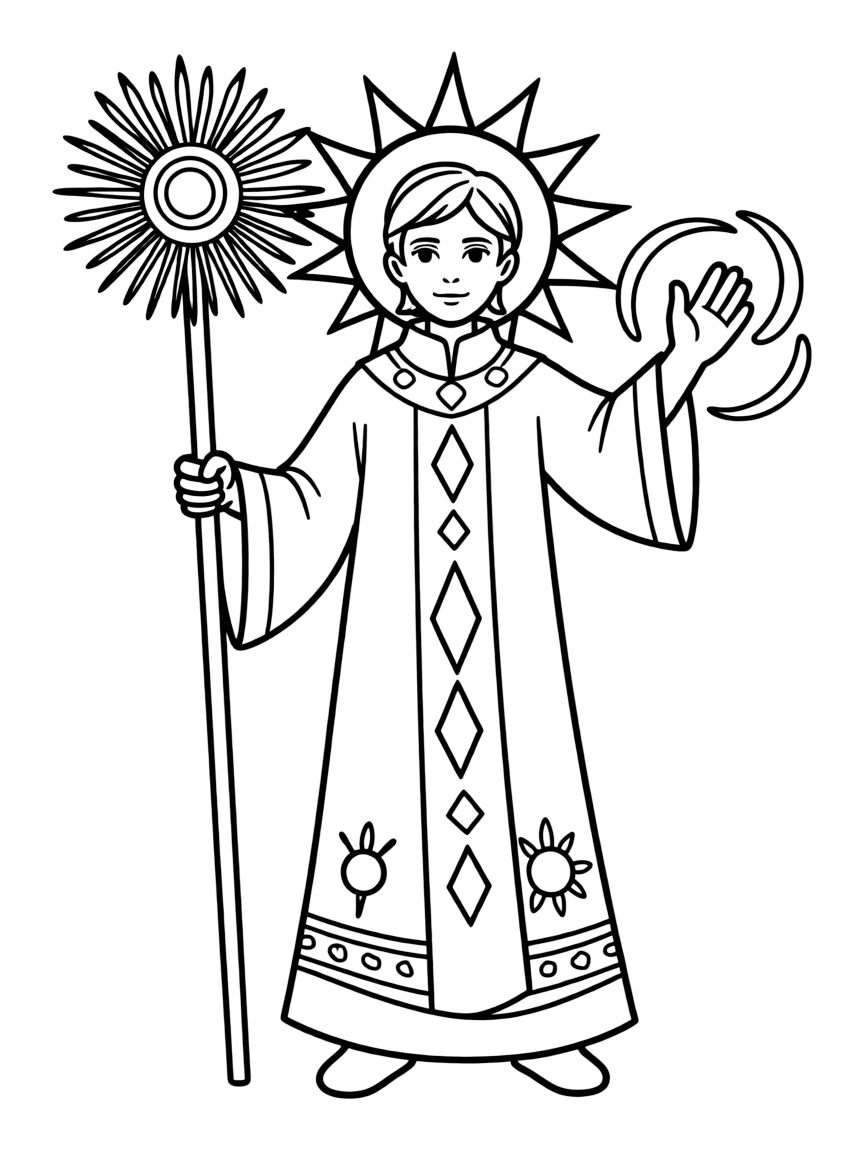 A topaz sun priest with golden light abilities