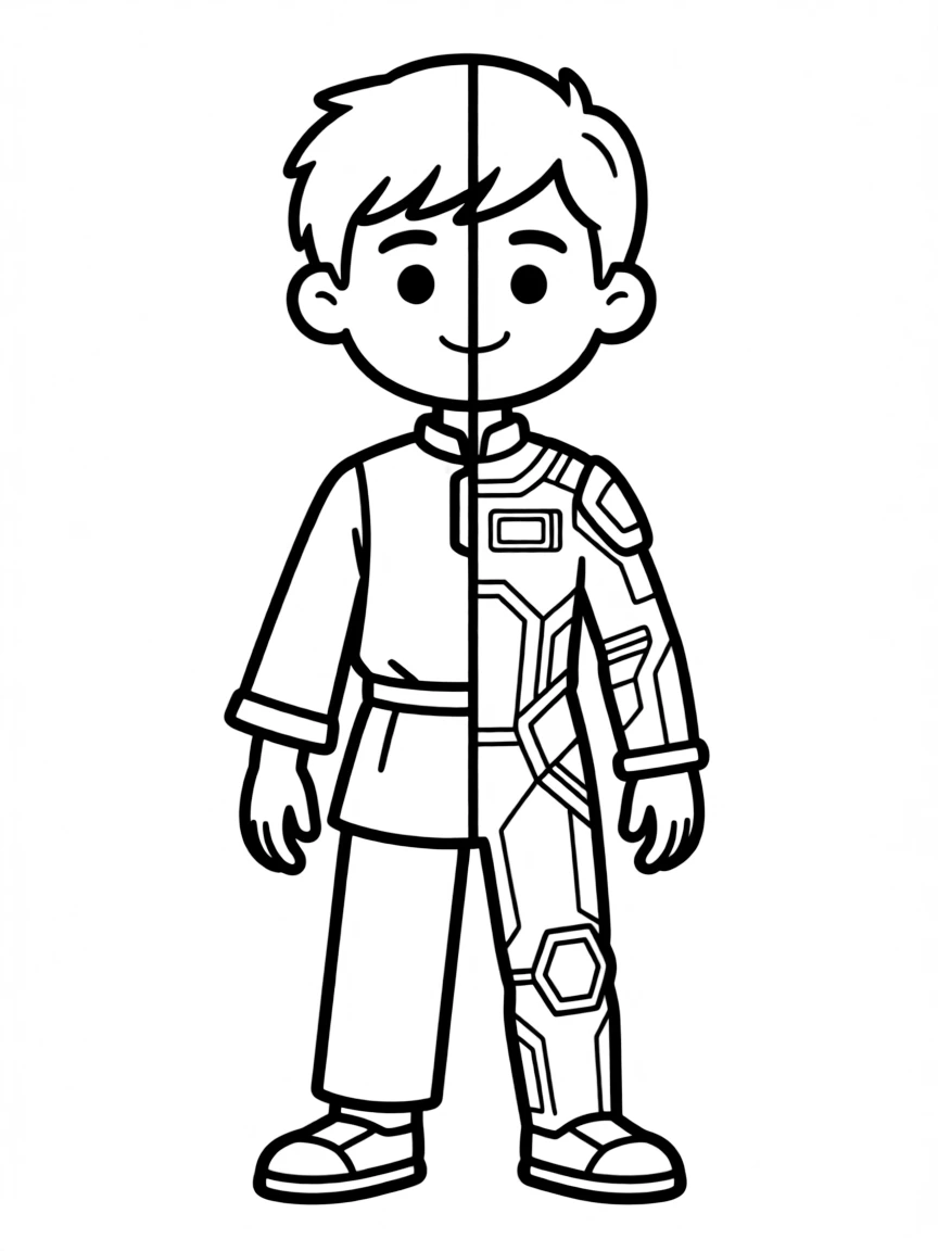 A past-future character with time period split