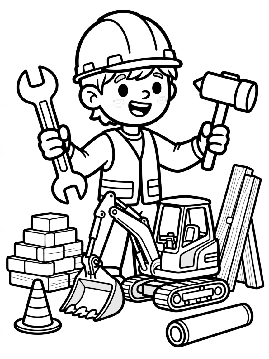 A creator-destroyer with construction and demolition tools