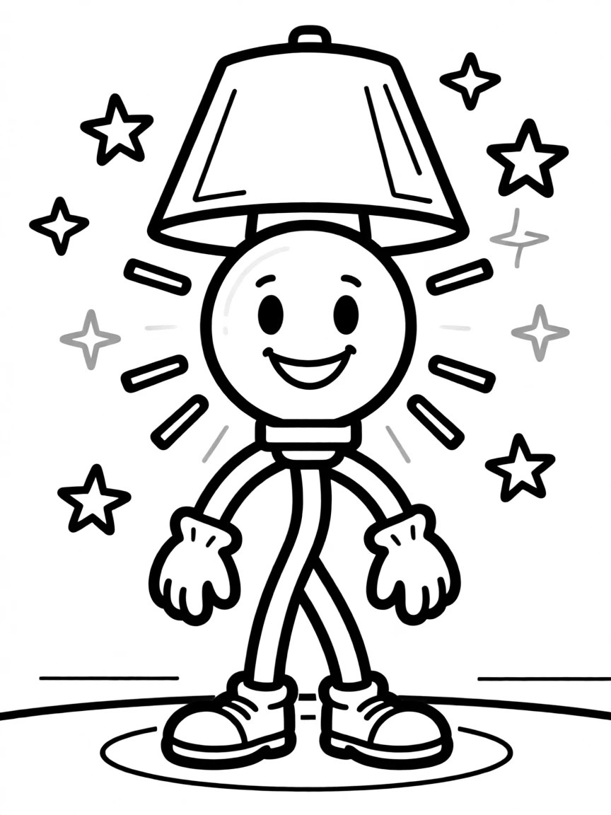 A lamp character with light-based abilities