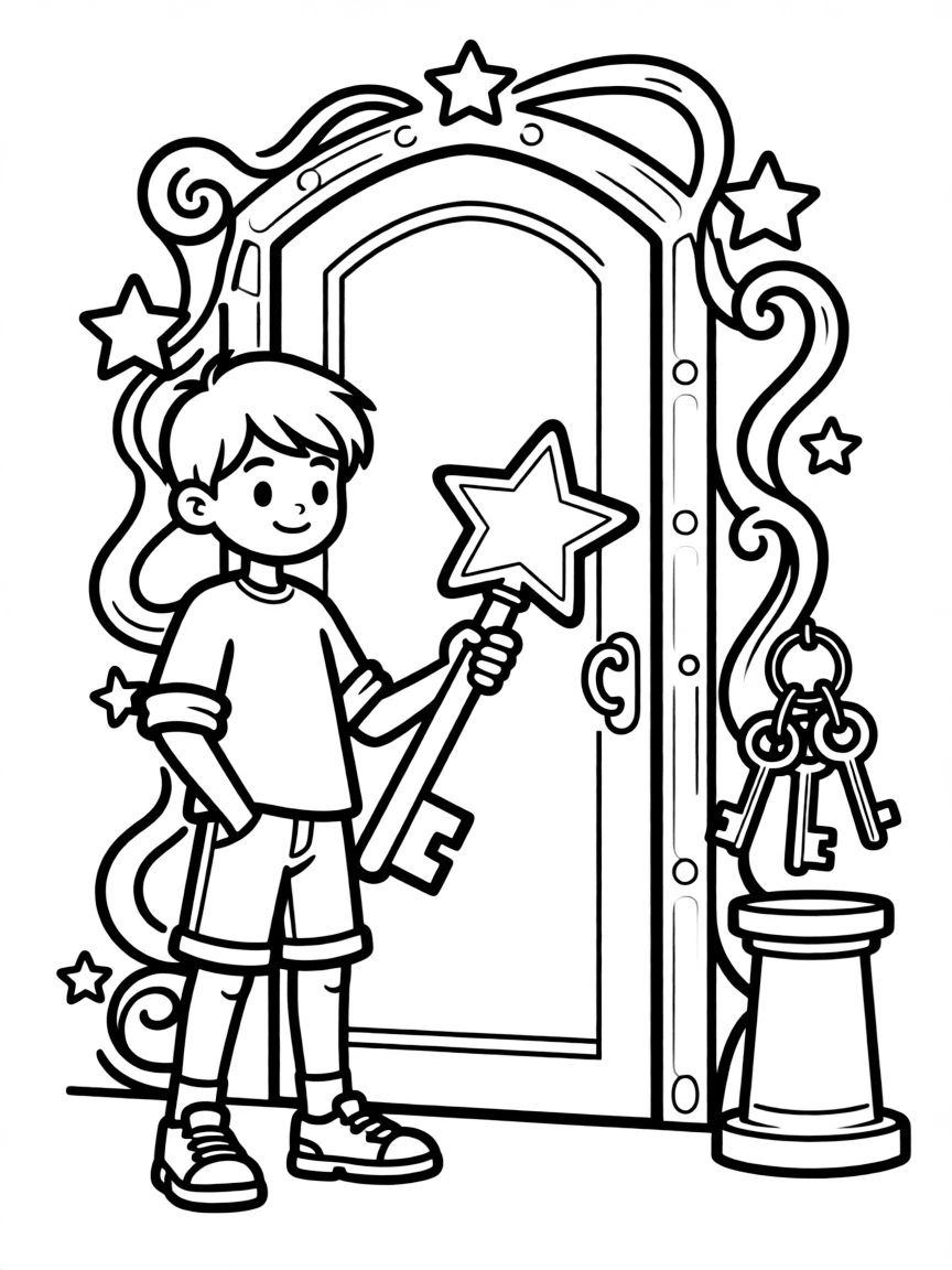 A key character unlocking special doors