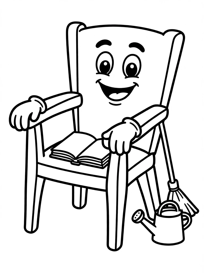 A furniture character with helpful capabilities