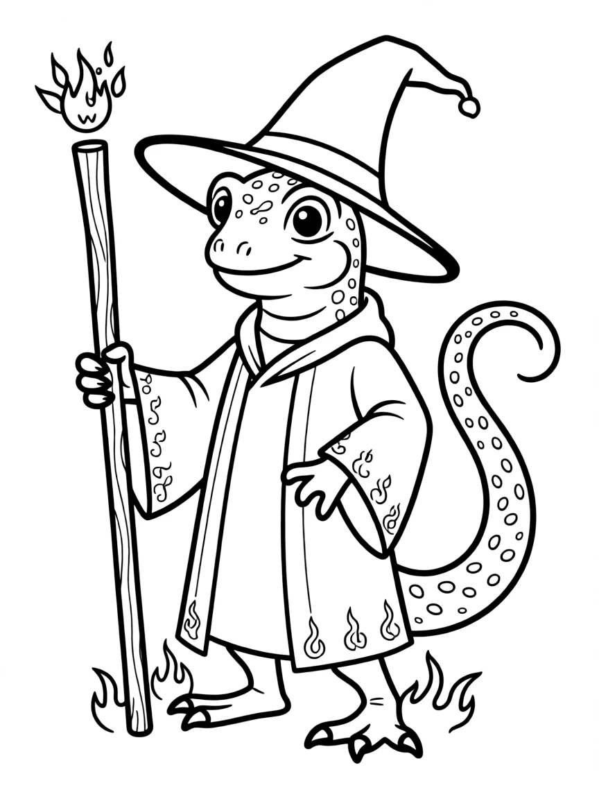 A volcanic salamander mage with flame control