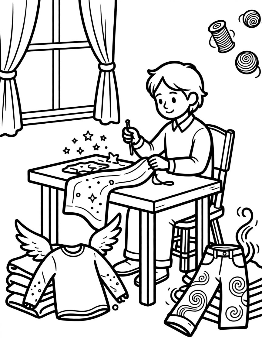 A supernatural tailor creating transforming clothes