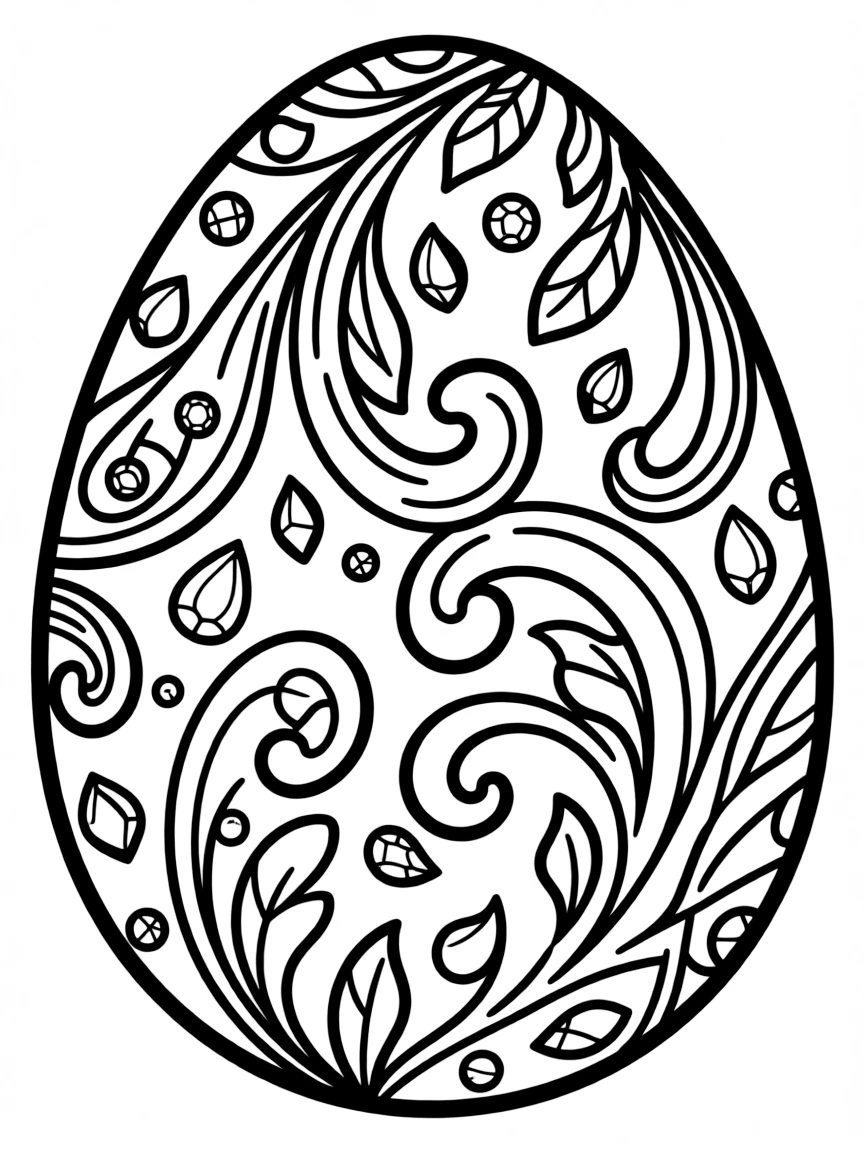 An Easter egg with paisley patterns and jeweled embellishments