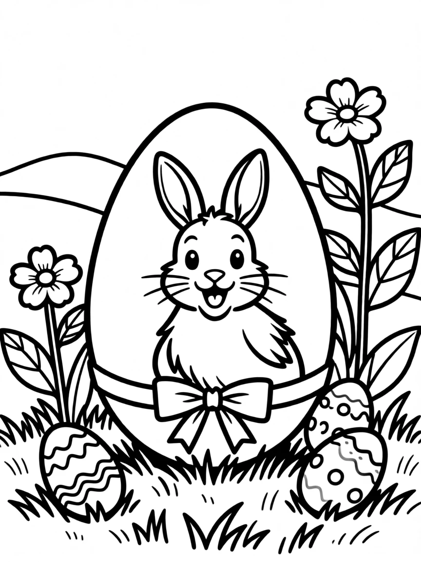 An Easter egg with a portrait of a spring animal painted on it