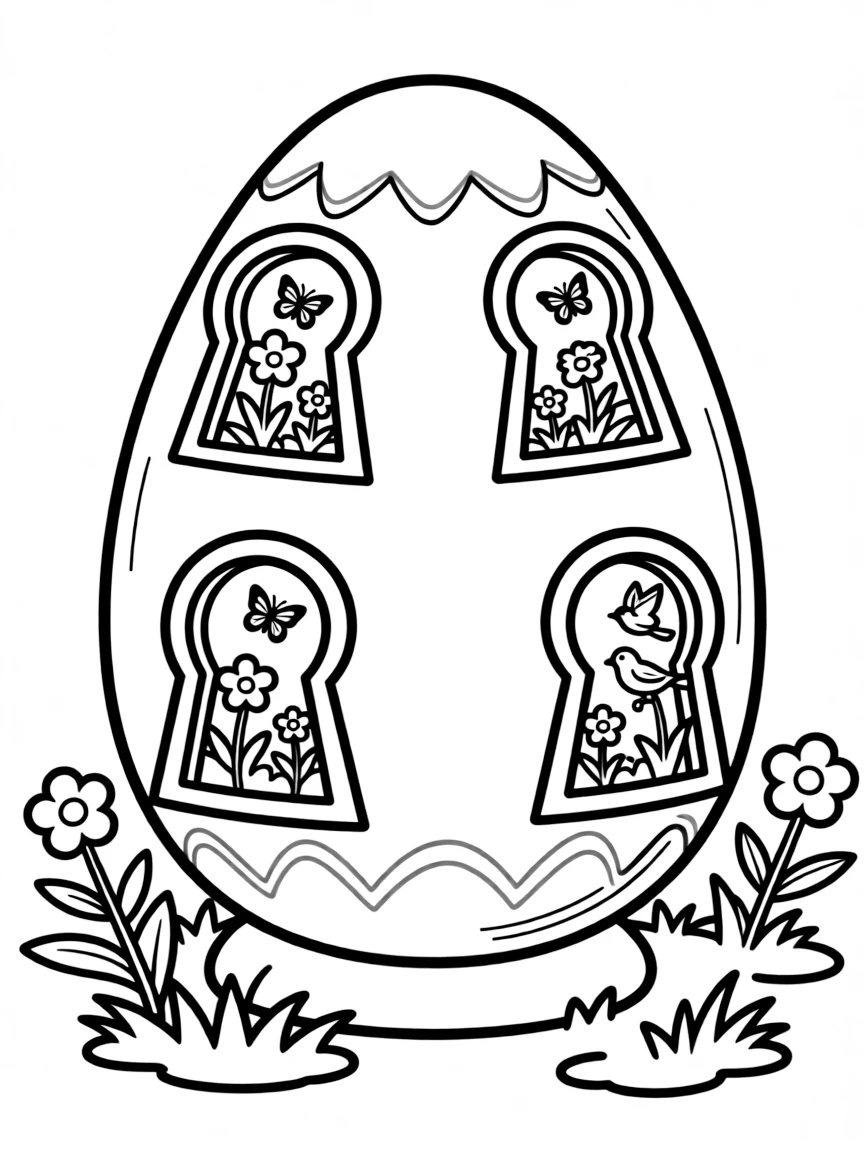 An Easter egg with keyhole views into secret spring gardens