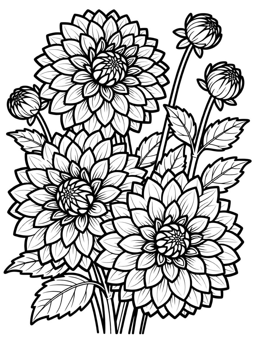 Dahlias with their intricate petal arrangements