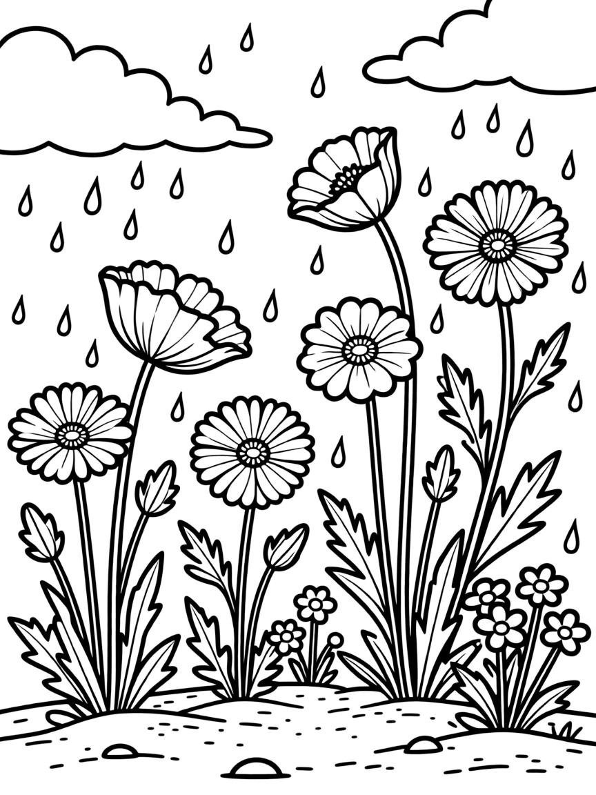 Desert wildflowers blooming after spring rains