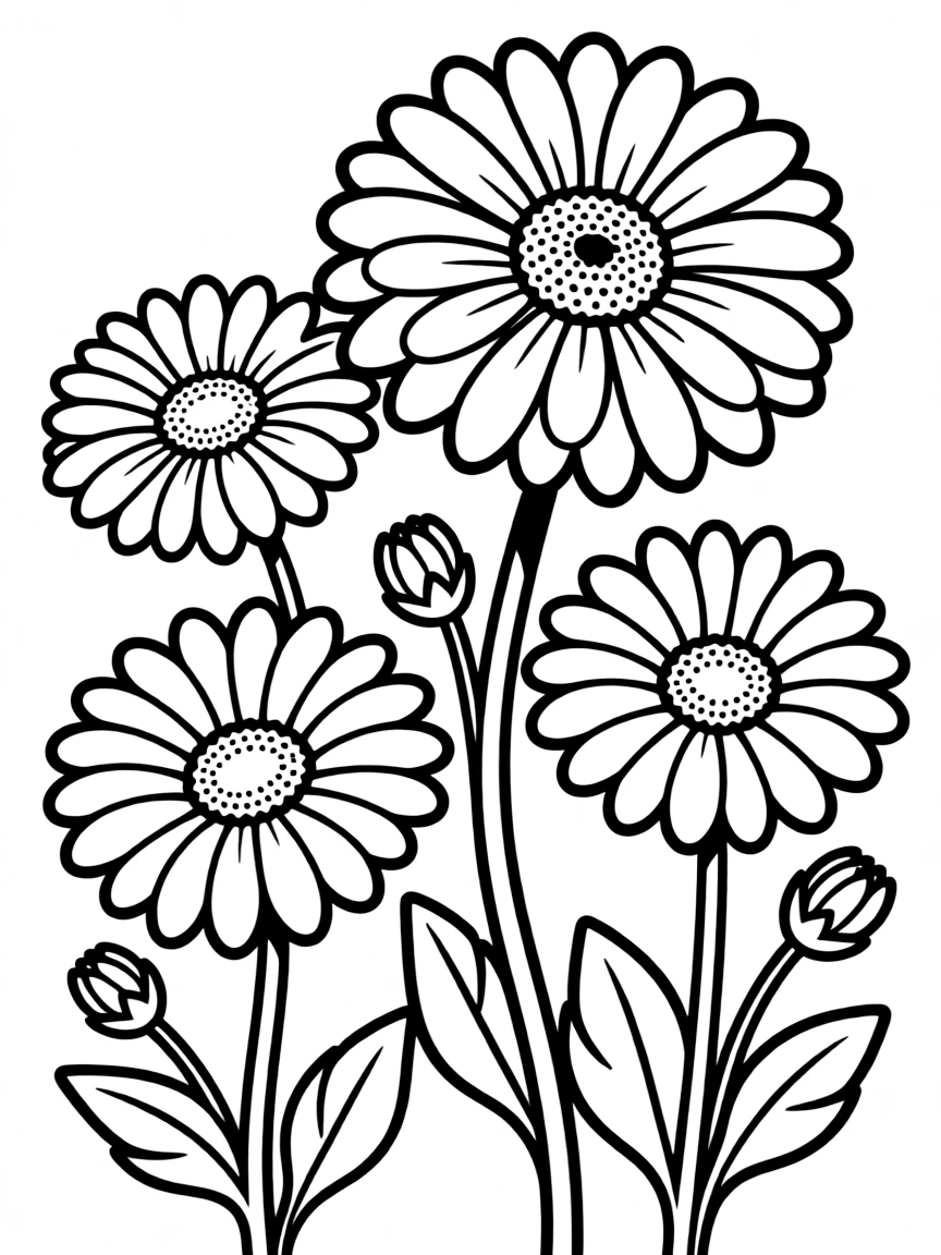 Gerbera daisies with their bold, graphic shapes