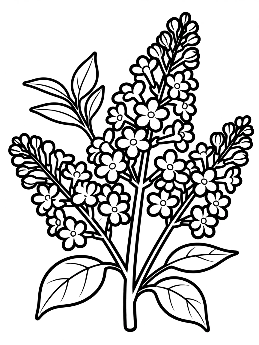 Lilacs with their clustered fragrant flowers