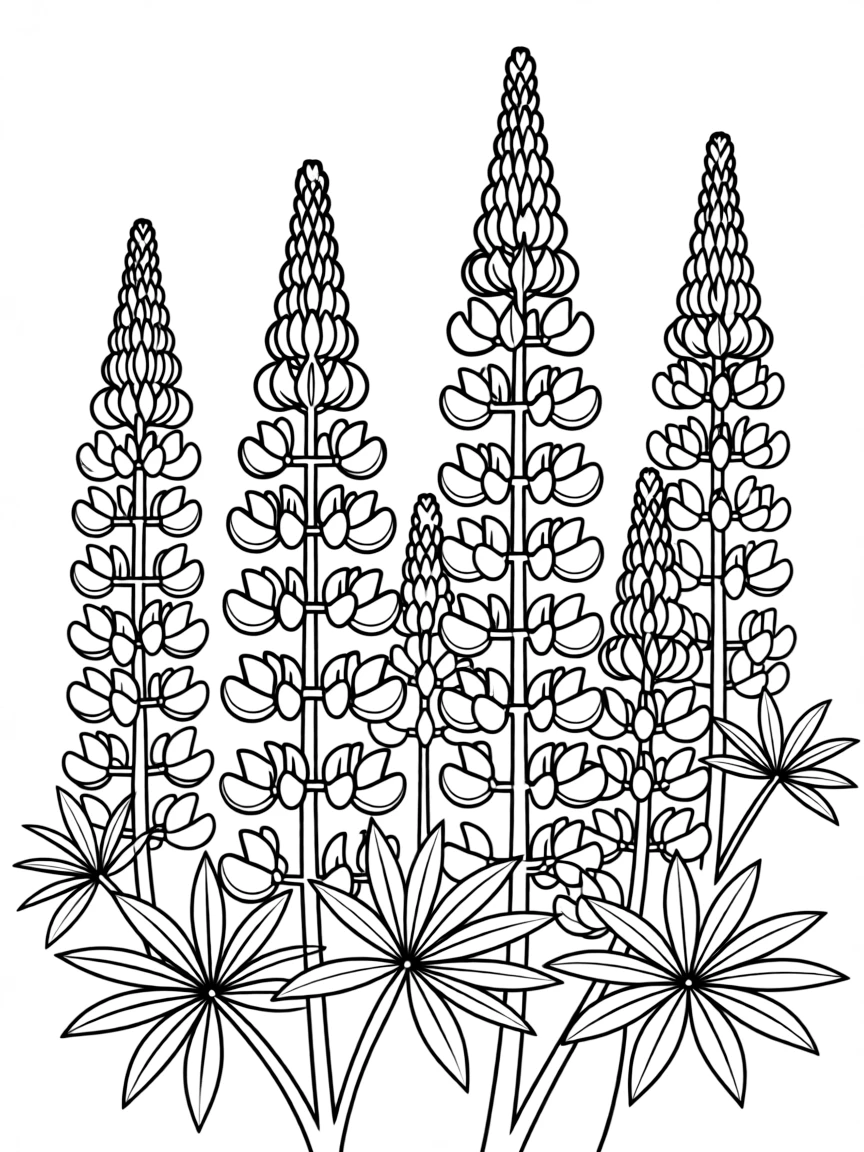 Lupines with their tiered flower spires