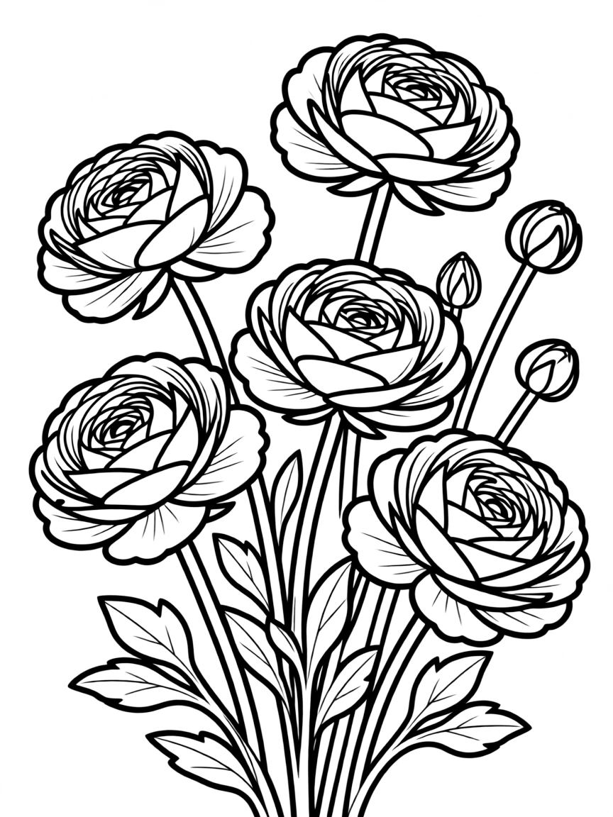 Ranunculus with their many-layered petals like paper roses