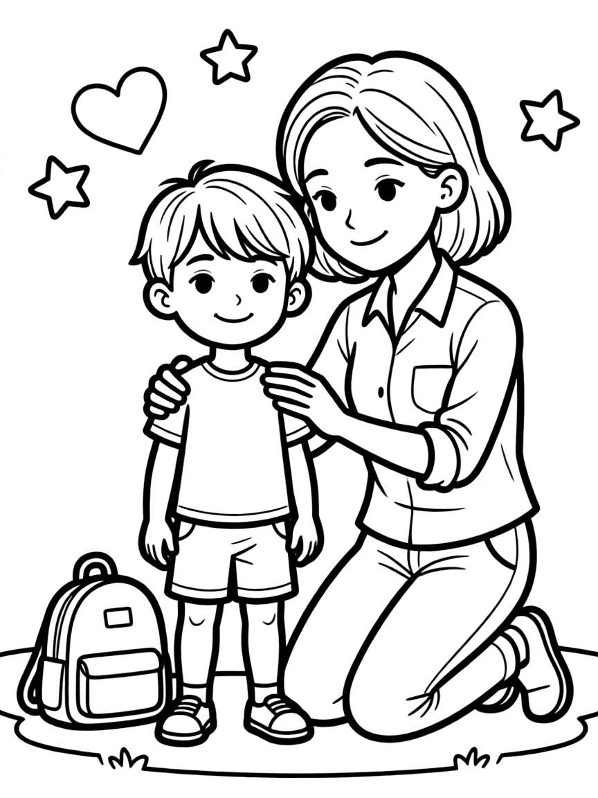 Children practicing being brave with parent support