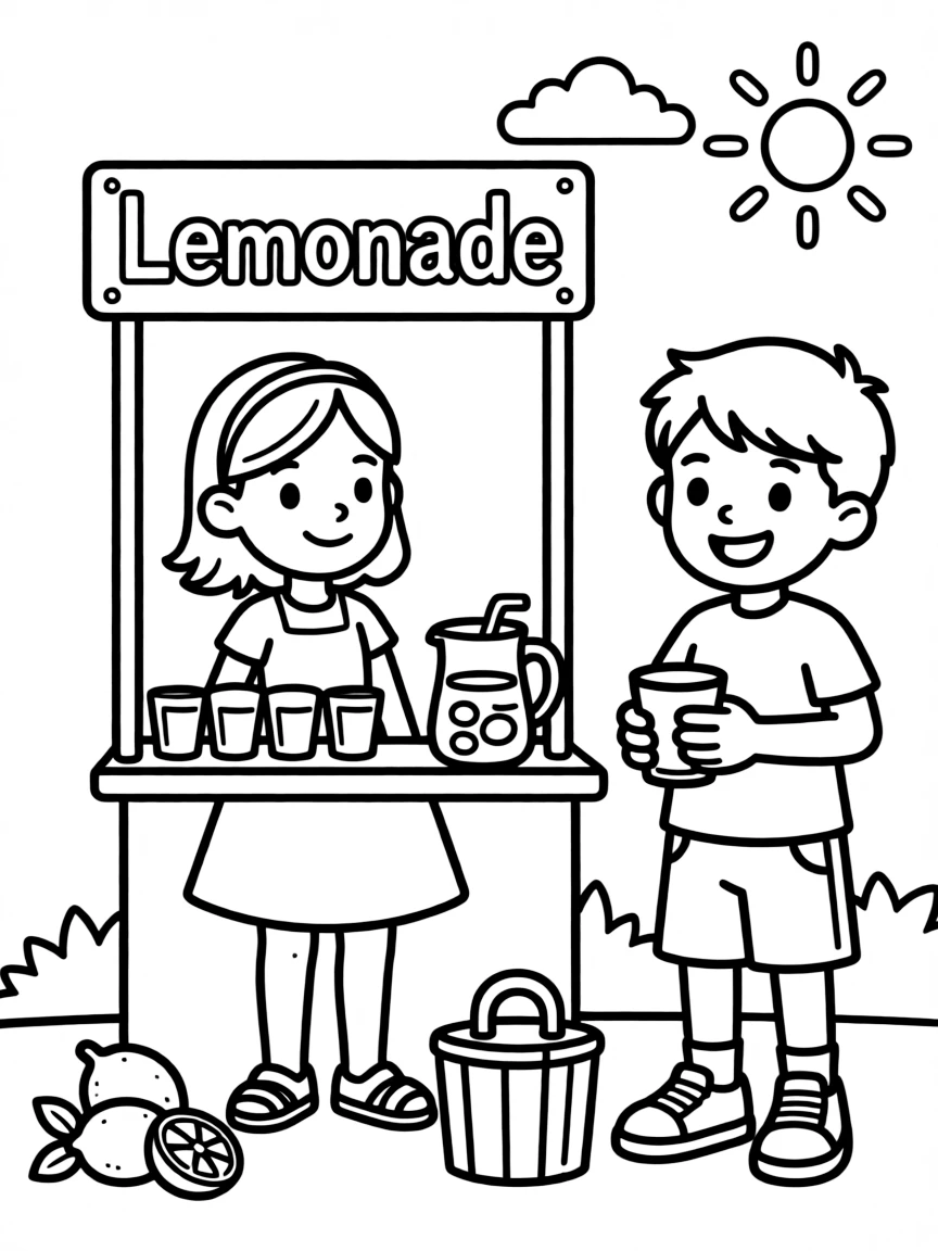 Children selling lemonade for a good cause