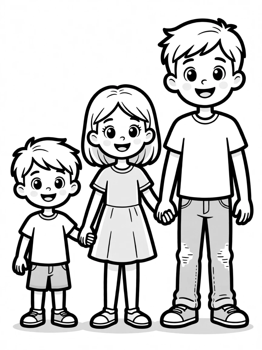Shape characters demonstrating size comparisons (small, medium, large versions)
